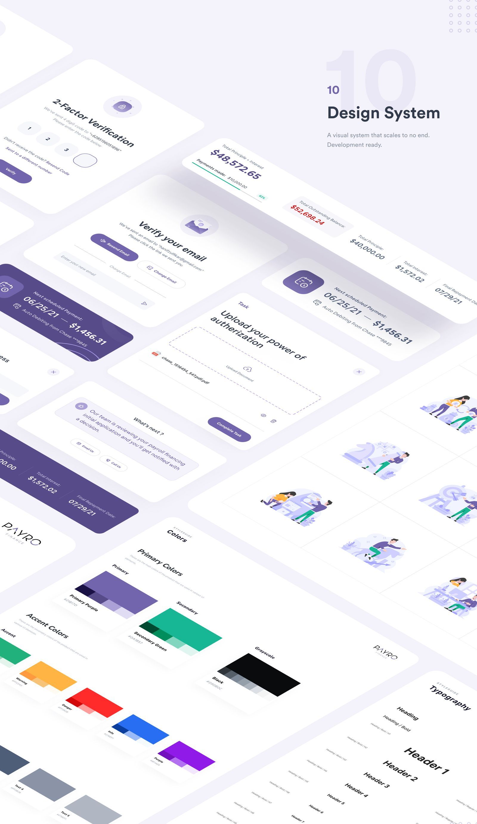 Payro design system components and interface patterns