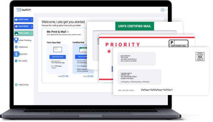 Switch by Quadient product interface overview